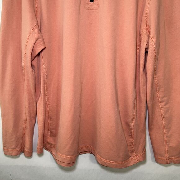 Johnston & Murphy 1/4 Zip Pullover Sweater Men Size Large Peach Orange Mock Neck - Picture 3 of 11